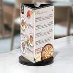 Acrylic Menu Stand Manufacturer - Luxury Double-Sided Dust-Proof Tabletop Display for Hotel Dining/Food Court Laser Cut Custom