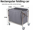 Cleaning Cart Manufacturer - Hotel Service Reinforced Stainless Steel with Plastic Linen Conical for Laundry Service