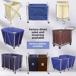 Cleaning Cart Manufacturer - Hotel Service Reinforced Stainless Steel with Plastic Linen Conical for Laundry Service