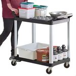 Serving Cart Manufacturer - Hotel Tier Food & Beverage Delivery Housekeeping Utility Cart Restaurant Supplies Service Plastic Service Trolley