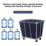 Linen Cart Manufacturer - Hotel Collection Square Recycling Trolley with Conical Stainless Steel for Laundry Room Guest Room Service
