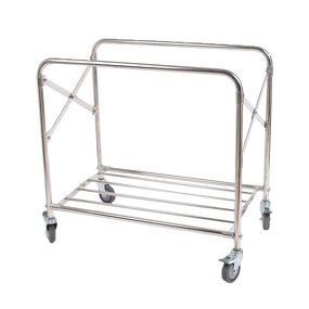 Bed Sheet Collection Cart Manufacturer - Mobile Folding Stainless Steel Linen Trolley for Hotel Housekeeping and Cleaning Use