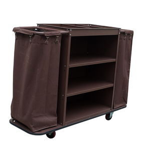 Linen Cart Manufacturer - Multi-Functional for Hotel & Restaurant Special Hand Push Service with Metal Buckets for Room Cleaning