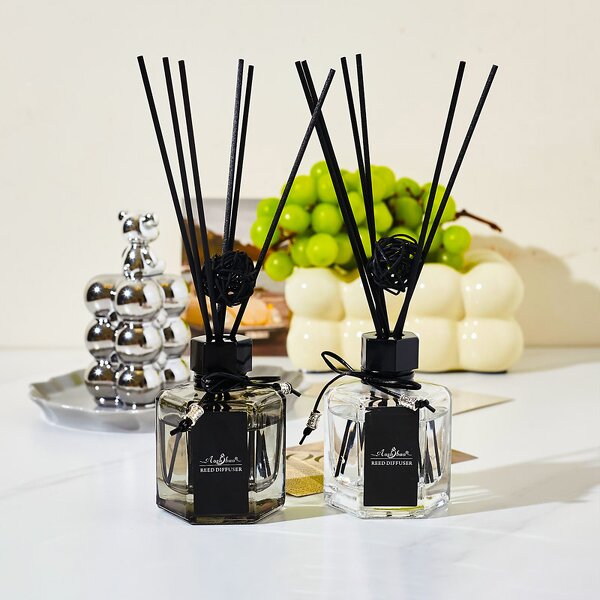 Reed Diffuser Manufacturer - Wholesale Flameless Natural Rattan Decorative Glass Bottle for Hotel Amenities Aromatherapy Bathroom Bedroom Decor