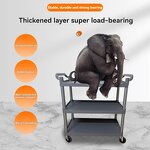 Restaurant Car Manufacturer - Three Deck Plastic Commercial Service Mobile Food Carts Foodtruck Black Three-layer Plastic Dining Car