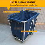 Hotel Cleaning Work Cart Manufacturer - Detachable Stainless Steel Conical Linen Cart with Handcart for Janitorial Use