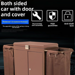 Hotel Linen Cart Manufacturer - Double-Sided with Trolley Door Cover for Guest Room Collection and Cleaning Work
