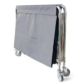 Linen Cart Manufacturer - Stainless Steel Folding Collection Trolley for Hotel Guest Rooms Workspaces and Car Service Cleaning Needs