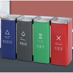 Trash Can Manufacturer - Direct Sorting Stainless Steel Vertical for Shopping Mall Hotel Lobby Outdoor Side-Mounted Floor Bucket Eco-Friendly