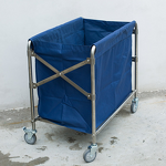 Linen Cart Manufacturer - Folding Thickened Bucket Design Stainless Steel Cleaning Trolley for Hotels Restaurants Effective Guest Cleaning