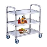 Handcart Manufacturer - Restaurant Catering Service Stainless Steel Three-layer Wholesale Kitchen Commercial Detachable Wine Beverage Delivery