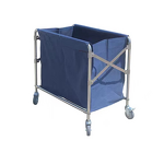 Linen Cart Manufacturer - Hotel Collection Square Recycling Trolley with Conical Stainless Steel for Laundry Room Guest Room Service