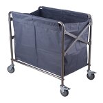 Bed Sheet Collection Trolley Manufacturer - Stainless Steel Foldable Cleaning Cart for Hotel Linen and Laundry Use