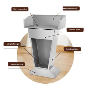 Event Podium Manufacturer - Stainless Steel Host Counter for Hotel Reception Registration Desk Customer Information and Security Guide