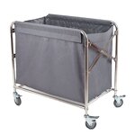 Linen Collection Trolley Manufacturer - Stainless Steel Folding Cart for Bed Sheet Transport and Room Cleaning Services