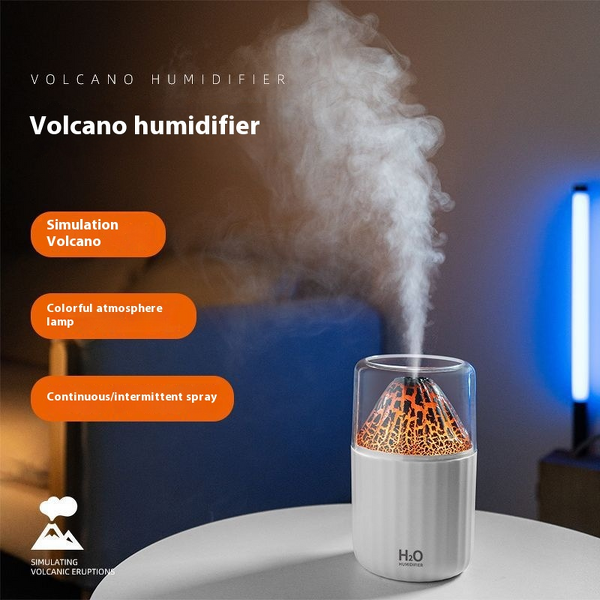 Flame Humidifier Manufacturer - Small Desktop Colorful Atmosphere Light New Cross-Border Volcano Aromatherapy Machine Home Bedroom Plastic