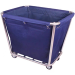 Hotel Cleaning Work Cart Manufacturer - Detachable Stainless Steel Conical Linen Cart with Handcart for Janitorial Use