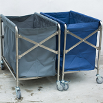 Linen Cart Manufacturer - Folding Thickened Bucket Design Stainless Steel Cleaning Trolley for Hotels Restaurants Effective Guest Cleaning