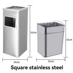 Trash Can Manufacturer - Large square Commercial Outdoor Vertical Stainless Steel