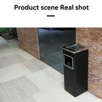 Trash Can Manufacturer - Hotel Lobby Large square Commercial Outdoor Vertical Metal Iron Paint Elevator Entrance Ashtray Trash Can