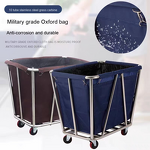 Linen Cart Manufacturer - Hotel Collection Square Recycling Trolley with Conical Stainless Steel for Laundry Room Guest Room Service