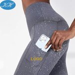 Workout Leggings Manufacturer - Women's Light Weight Breathable Shine Reflective Speckles High Waist