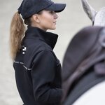 Half Zip Sweatshirt Manufacturer - Custom 84% Polyester 16% Spandex Fabric Women Riding Tops