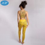 Pole Dance Clothing Set Manufacturer - Factory Price OEM Leopard Pattern Yellow Exotic Grip Sticky