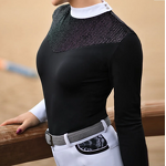 Horse Riding Shirt Manufacturer - Custom Your Own Logo on Lady Base Layer Quick Dry Polo Equestrian
