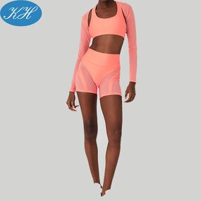 Mesh Yoga Sets Manufacturer - Custom Heat Wave Shrug for Women Sport Wear Fitness Set