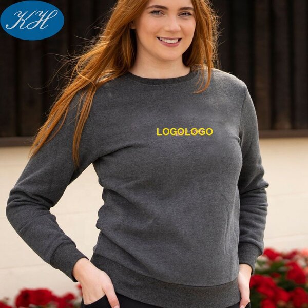Women's Hoodie Manufacturer - Top Quality Sports Wear Lady Cotton Round Neck Sweatshirt
