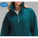 Half Zipper Sweatshirt Manufacturer - Custom Over Size Fit Thick Fleece Winter High Collar Hoodie