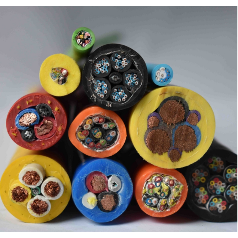 Drag Chain Control Cable Manufacturer - GYDEFR-J(GJTR) 0.6/1KV 3X95+3X16 to 18X2.5 EPR TPU Trolley Towing Festoon Cable