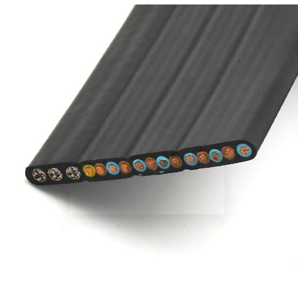 Elevator Traveling Cable Manufacturer - 450/750V 24x0.75mm2 12x0.75mm2 CU/PVC/PVC Flat Flexible Lifting
