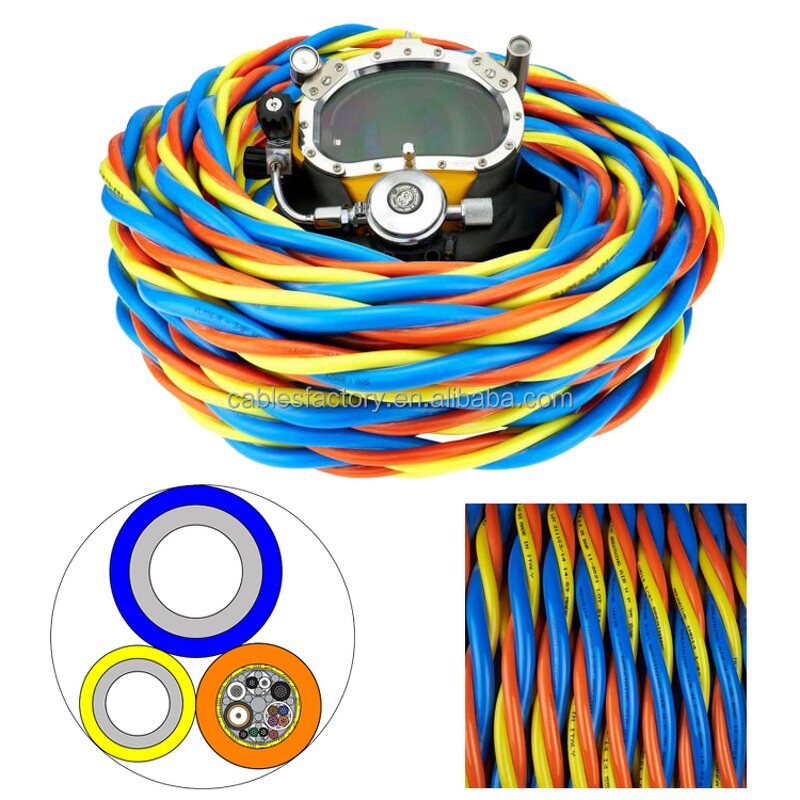 ROV Cable Manufacturer - 2-9-Core 10-14AWG Seawater Resistant Zero Buoyancy Floating Watertight Umbilical Cable Stranded