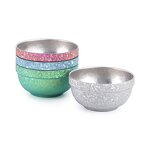 Bowl Manufacturer - Nature Color Crystallized Pure Titanium Non-Toxic Double Walled Insulated Outdoor Camping Lightweight Rice Salad Set