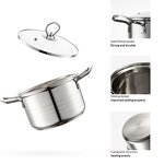 Cookware Set Manufacturer - Wholesale Stainless Steel 10 PCS with Glass Lid Kitchenware Home Use High Quality Cooking Pot