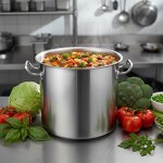 Soup Stockpot Manufacturer - Stainless Steel Cooking 3 Ply Clad Induction with Lid Home Stock Kitchen Cooker Set