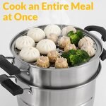 Steamer Pot Manufacturer - Large Capacity 3 Layers Steamer Composition Bottom Induction Cookware Commercial Big Cooking Kitchenware