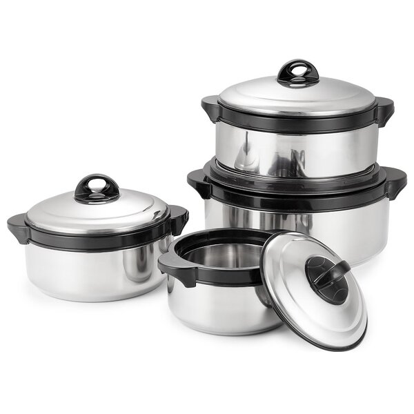 Casserole Set Manufacturer - Ollas De Acero Kitchenware 4 Pcs Stainless Steel Insulated Casserole Pot Food Warmer Containers Set
