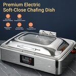 Electric Chafing Dish Manufacturer - Luxury 9L Chaffing Buffet Serving Hydraulics Glass Lid