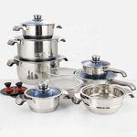 Cookware Set Manufacturer - OEM Kitchen 1810 Stainless Steel Induction 5 Ply Heavy Base Big Non-Stick