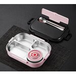 Lunch Box Manufacturer - Easy Clean BPA Free Adult Office Stainless Steel Leakproof Divided with 4/5 Compartment