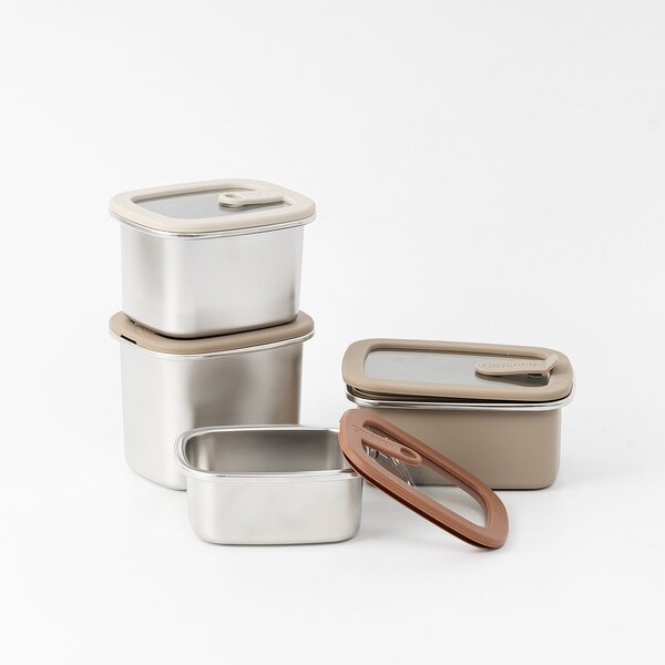 Food Storage Containers Manufacturer - Mini Stainless Steel with Airtight Glass with Transparent Lids Carry Out Silicone Reusable