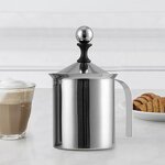 Milk Frother Manufacturer - Double Mesh Milk Creamer 400ml/800ml Manual Coffee Latte Cappuccino Maker Foamer Mug Stainless Steel Pitcher Jar
