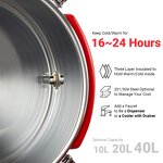Insulated Bucket Manufacturer - Stainless Steel Large Capacity Food Warmer & Beverage Beer Cooler with Tap Spigot