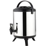 Milk Bucket Manufacturer - 10 Litres Stainless Steel Black Insulated Thermos Milk Tea Water Barrel Flask with Tap