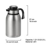 Stainless Steel Flasks Manufacturer - Home & Hotel High Quality Custom Logo Vacuum Double Walled 2.5L Kettle for Hot Coffee Tea