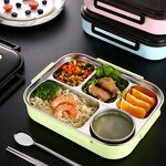 Lunch Box Manufacturer - Easy Clean BPA Free Adult Office Stainless Steel Leakproof Divided with 4/5 Compartment