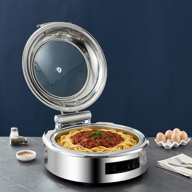 Electric Chafing Dish Manufacturer - Luxury Round Buffet Serving Set Electrical for Parties Catering